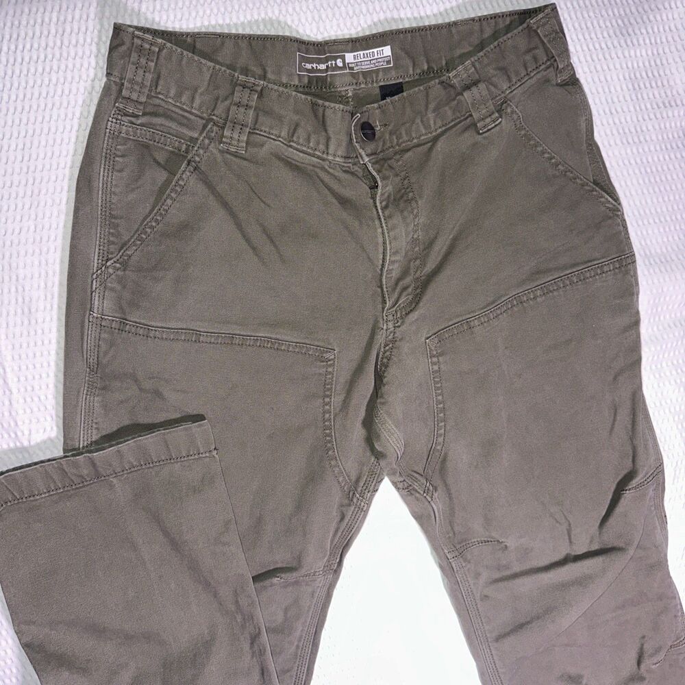 Carhartt Pants Moss Green 32x30 Double Knee Rugged Flex Relaxed Fit BN2802-M